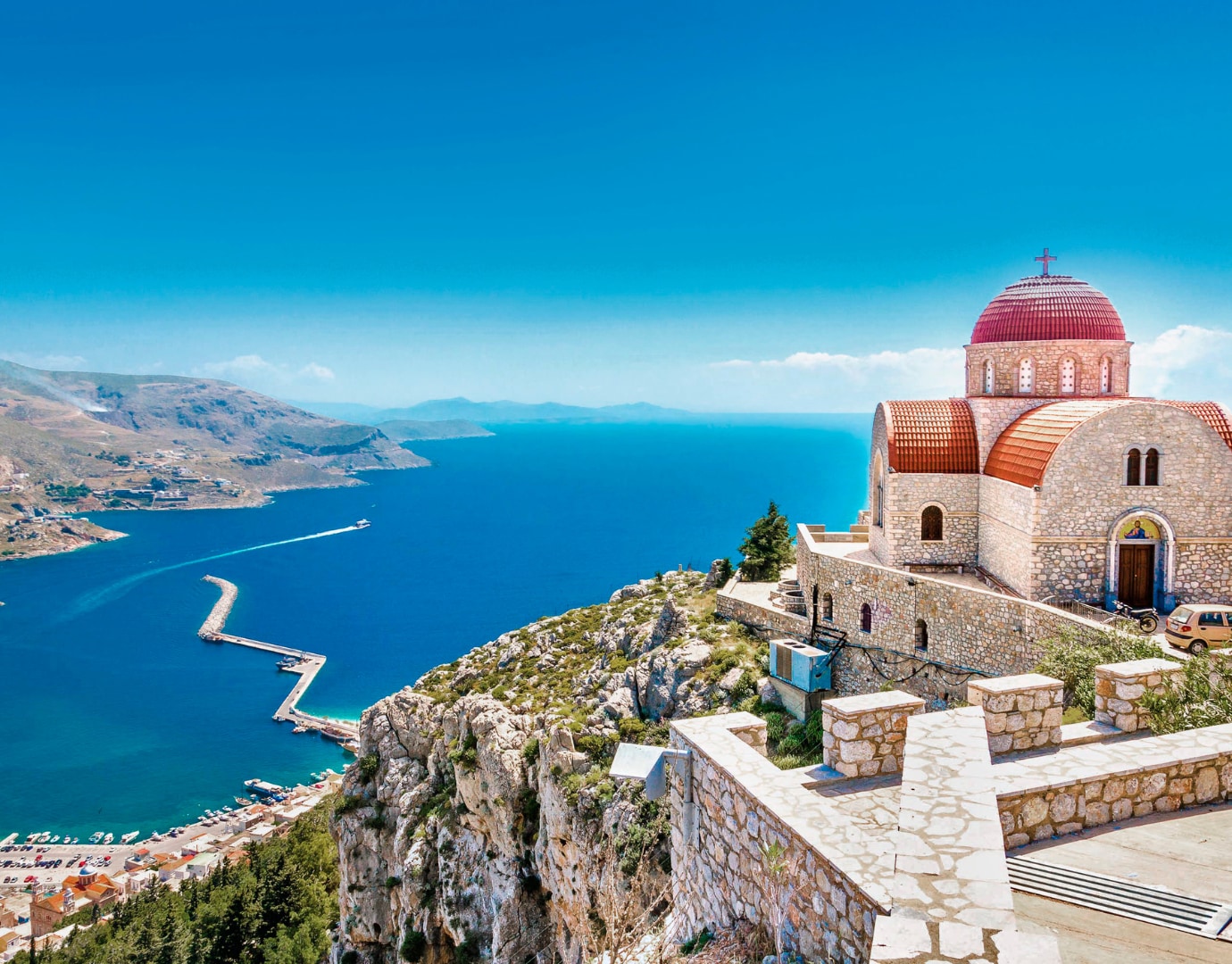 Corfu landscape with church Corfu landscape with church