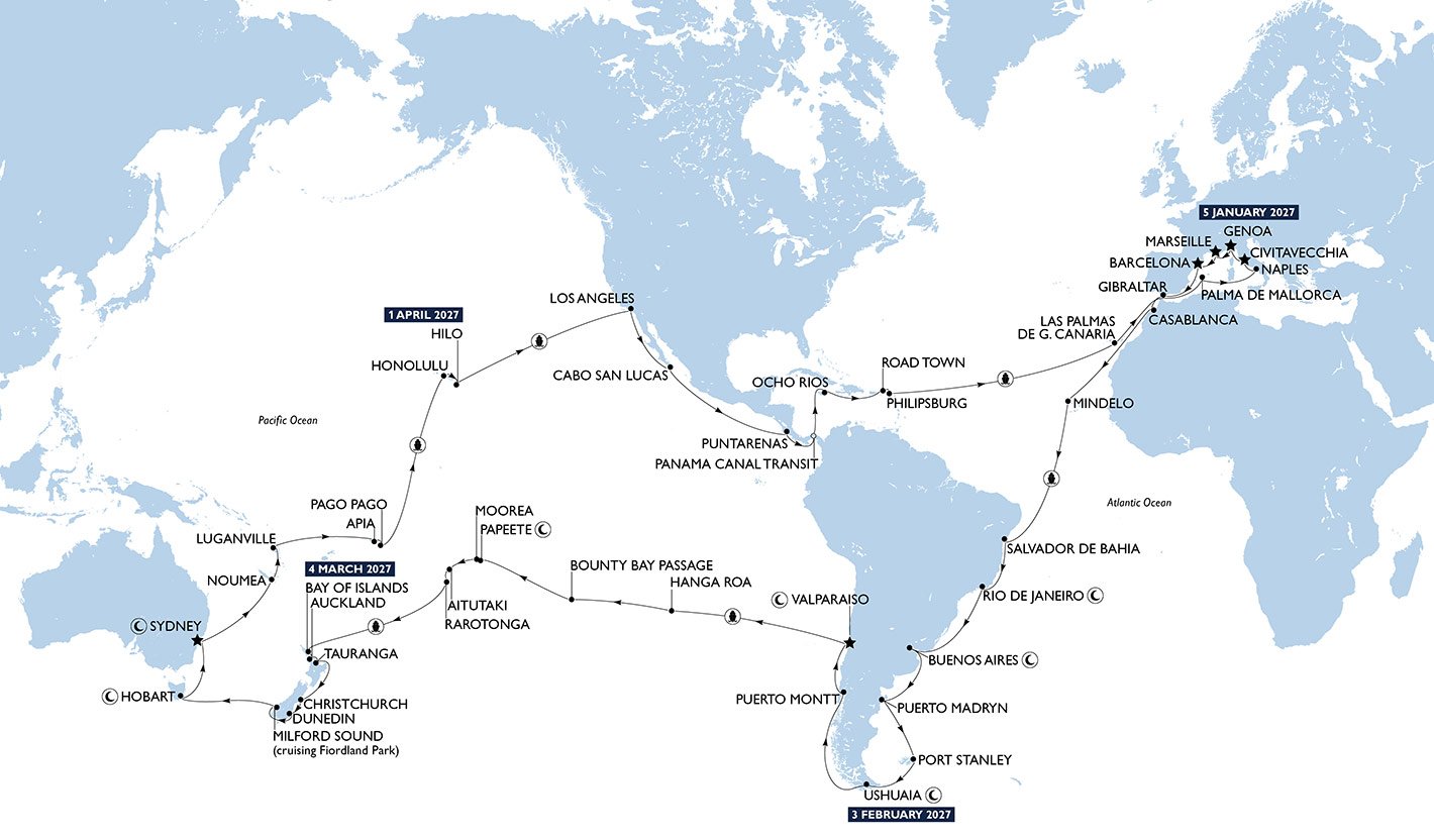 World Cruise 2027, Itinerary | MSC Cruises World Cruise 2027, Itinerary | MSC Cruises