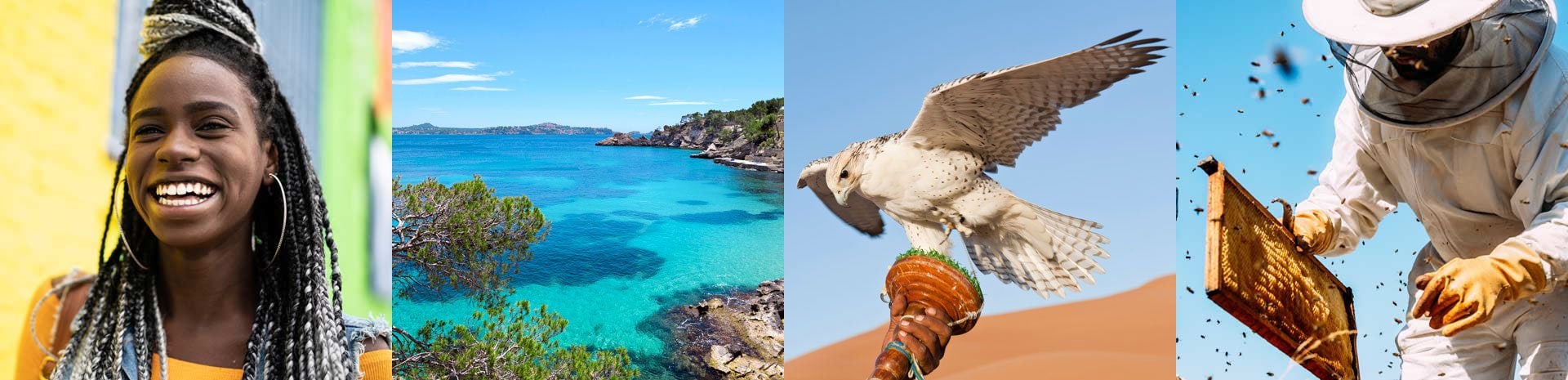 A vibrant Mediterranean coastline, a falcon in flight, and a beekeeper with honeycomb | MSC Cruises A vibrant Mediterranean coastline, a falcon in flight, and a beekeeper with honeycomb | MSC Cruises