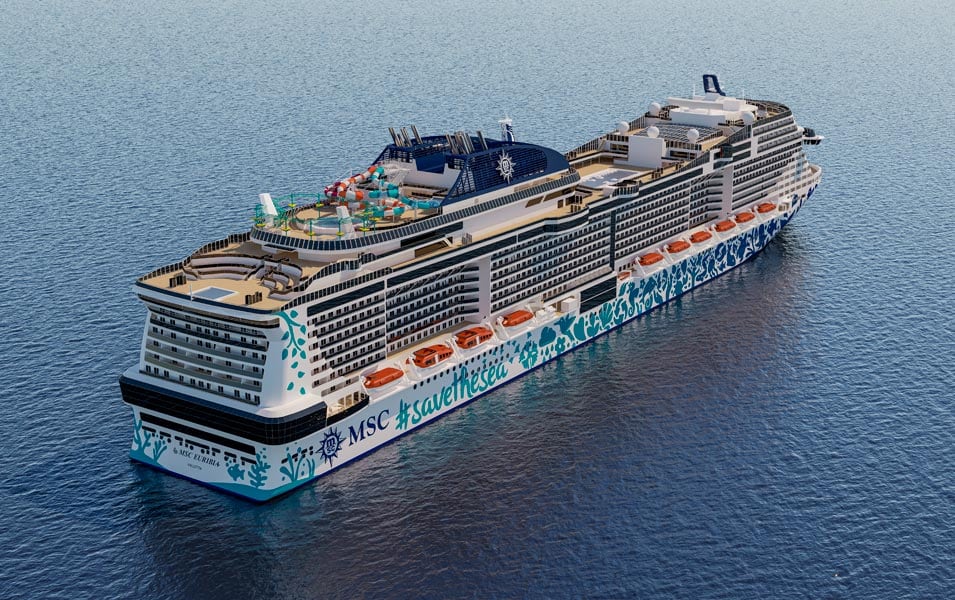 The MSC Euribia cruise ship with #savethesea design sailing on calm blue waters | MSC Cruises The MSC Euribia cruise ship with #savethesea design sailing on calm blue waters | MSC Cruises