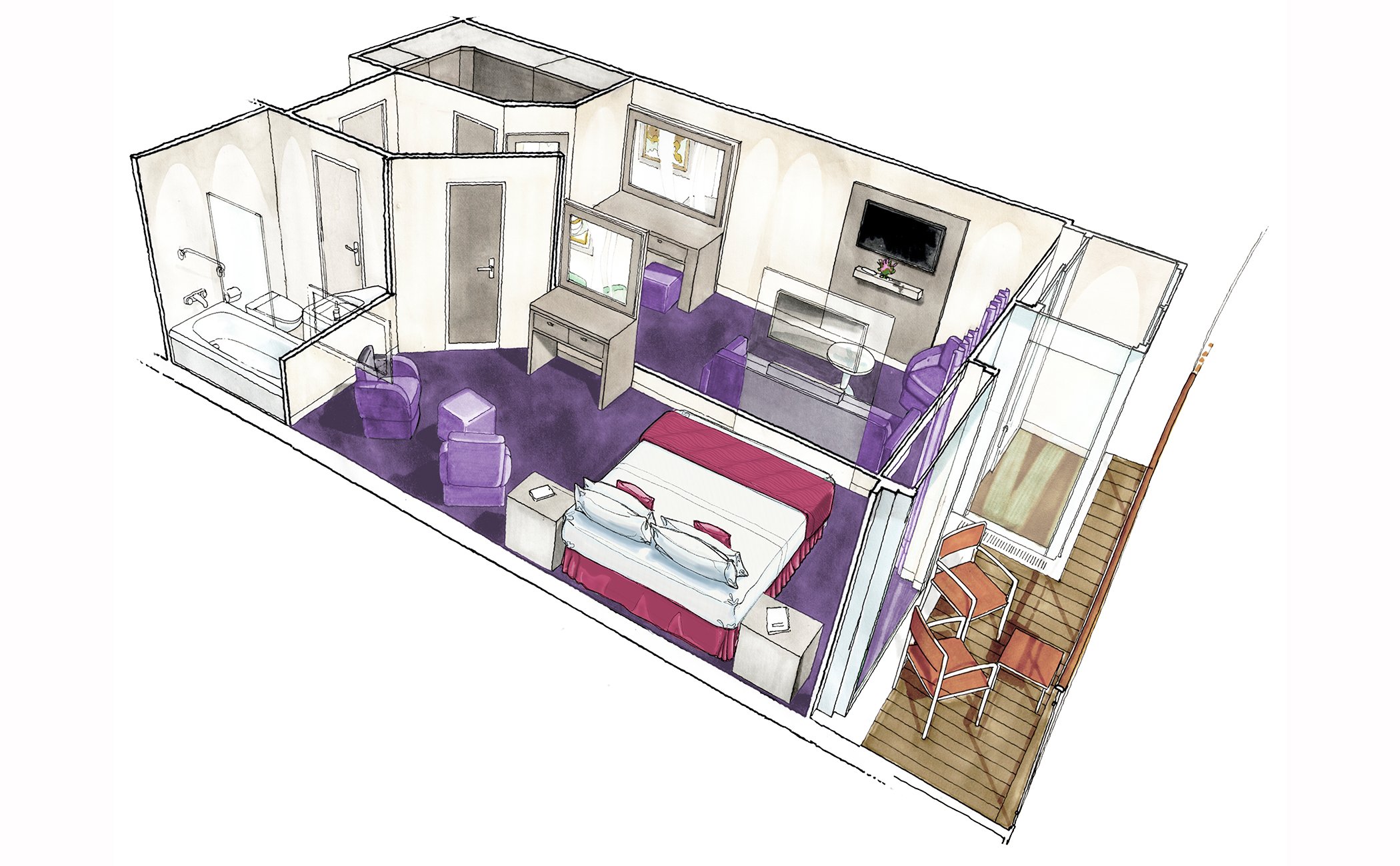 MSC Seaside Cabin: Grand Suite 05 3d MSC Seaside Cabin: Grand Suite 05 3d